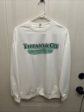 Tiffany & Co. White Crewneck Sweatshirt with Tiffany Blue Logo